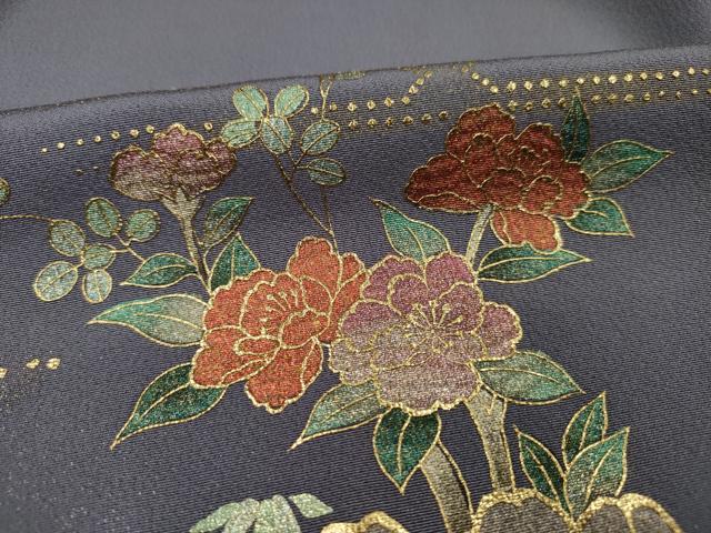 平和屋着物■訪問着　御所車花文　暈し染め　金銀彩　正絹　逸品　未使用　DABI3699ya