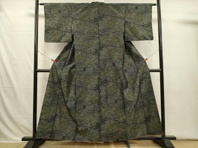 平和屋着物■本場大島紬　風景松文　正絹　逸品　DABI3700ya