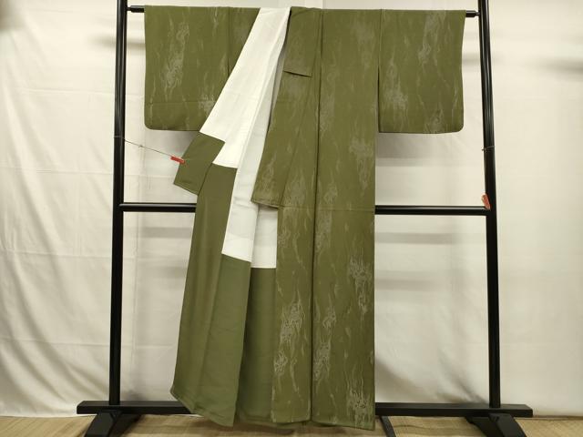 平和屋着物■上質な小紋　流水花文　正絹　逸品　DABI3701ya