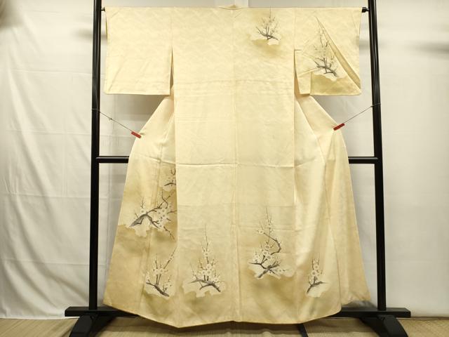 平和屋着物■訪問着　手描き　枝花文　暈し染め　正絹　逸品　DABI3702ya