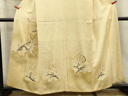 平和屋着物■訪問着　手描き　枝花文　暈し染め　正絹　逸品　DABI3702ya