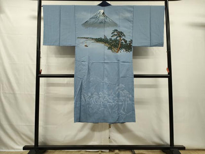 平和屋着物■男性　長襦袢　無双仕立て　風景文　暈し染め　洗える着物　DABI3706ya