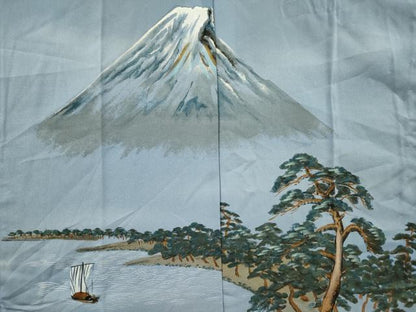 平和屋着物■男性　長襦袢　無双仕立て　風景文　暈し染め　洗える着物　DABI3706ya