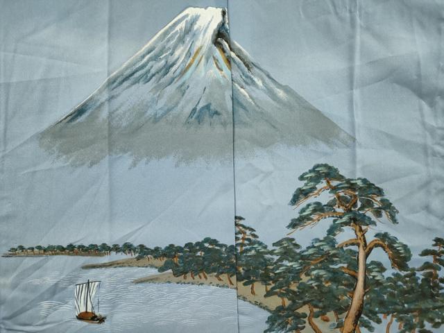 平和屋着物■男性　長襦袢　無双仕立て　風景文　暈し染め　洗える着物　DABI3706ya