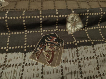 平和屋着物■男性　長襦袢　袷　将棋　正絹　逸品　DABI3707ya