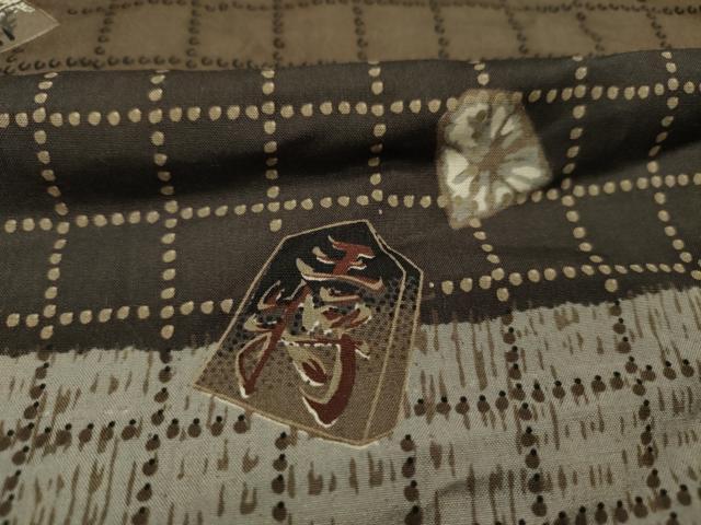 平和屋着物■男性　長襦袢　袷　将棋　正絹　逸品　DABI3707ya