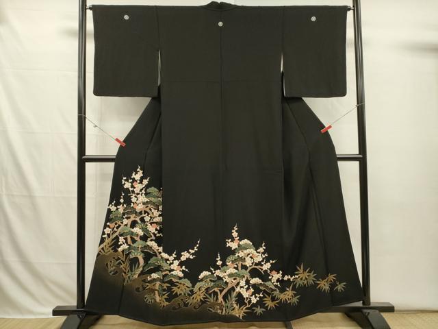 平和屋着物■豪華黒留袖　松竹梅　金彩　正絹　逸品　DABI3708ya