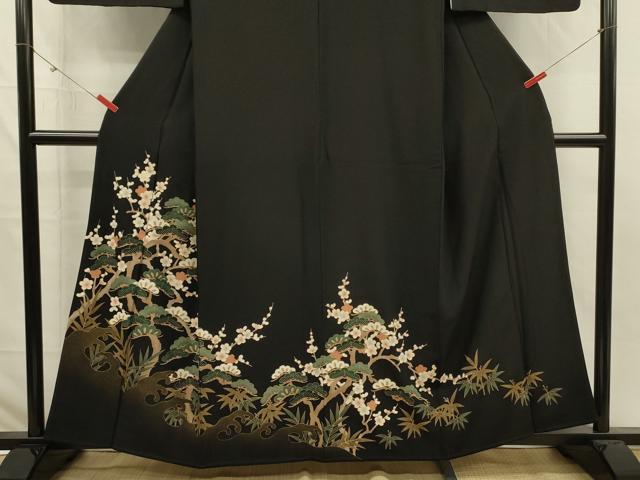 平和屋着物■豪華黒留袖　松竹梅　金彩　正絹　逸品　DABI3708ya