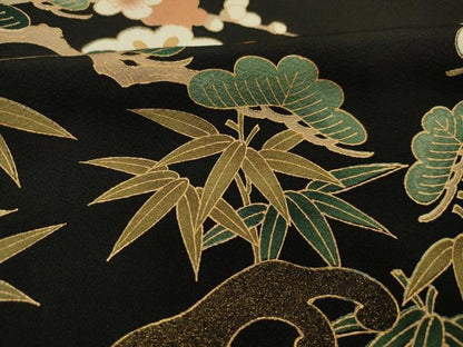 平和屋着物■豪華黒留袖　松竹梅　金彩　正絹　逸品　DABI3708ya