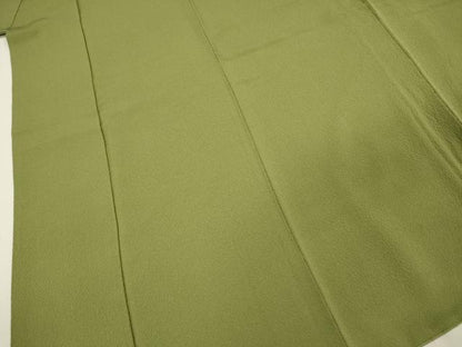 平和屋着物■ファッションデザイナー 花井幸子　色無地　霞地紋　青丹色　正絹　逸品　DABI3710ya