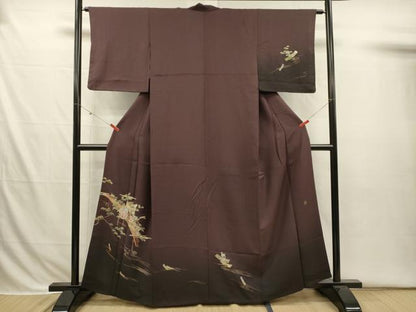平和屋着物■訪問着　作家物　御所車花松文　暈し染め　金彩　正絹　逸品　DABI3711ya