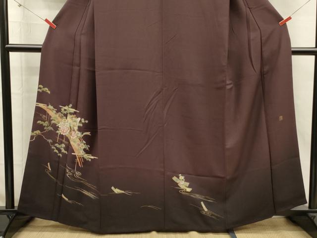 平和屋着物■訪問着　作家物　御所車花松文　暈し染め　金彩　正絹　逸品　DABI3711ya