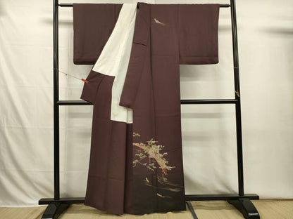 平和屋着物■訪問着　作家物　御所車花松文　暈し染め　金彩　正絹　逸品　DABI3711ya
