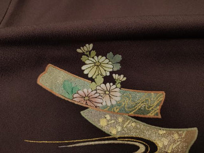 平和屋着物■訪問着　作家物　御所車花松文　暈し染め　金彩　正絹　逸品　DABI3711ya