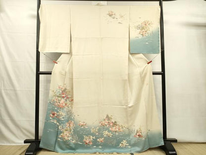 平和屋着物■訪問着　作家物　刺繍　風景花文　暈し染め　正絹　逸品　DABI3712ya