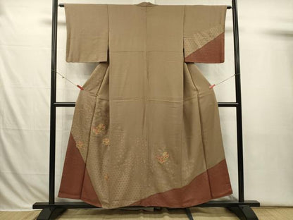 平和屋着物■訪問着　駒刺繍　絞り　宝尽くし花丸文　金彩　正絹　逸品　DABI3714ya