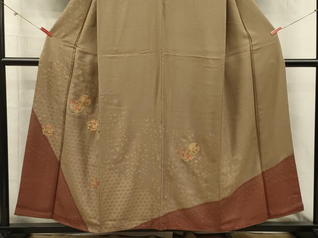 平和屋着物■訪問着　駒刺繍　絞り　宝尽くし花丸文　金彩　正絹　逸品　DABI3714ya