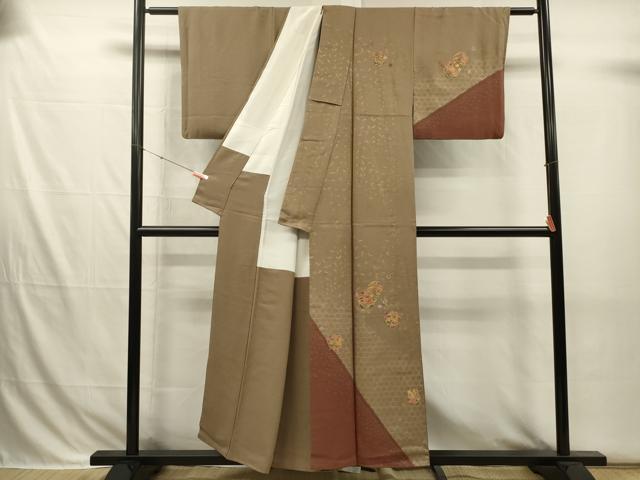 平和屋着物■訪問着　駒刺繍　絞り　宝尽くし花丸文　金彩　正絹　逸品　DABI3714ya