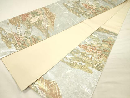 平和屋着物◎六通柄袋帯　唐織　旅情秀鳳文様　金銀糸　正絹　逸品　DABI3725ya