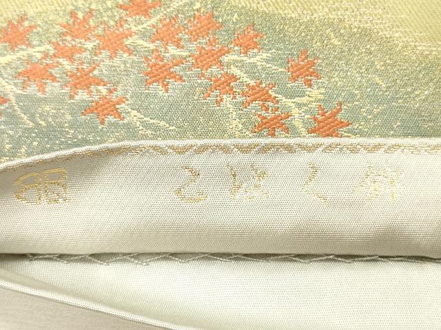 平和屋着物◎西陣　服部織物謹製　六通柄袋帯　風景文　金糸　正絹　逸品　DABI3726ya