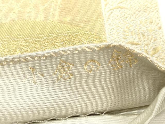 平和屋着物◎西陣　服部織物謹製　六通柄袋帯　風景文　金糸　正絹　逸品　DABI3726ya
