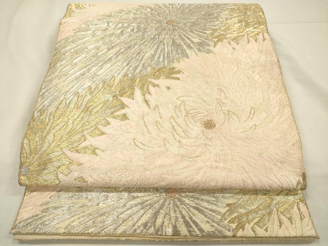 平和屋着物◎六通柄　本袋帯　唐織　乱菊　金銀糸　正絹　逸品　DABI3735ya