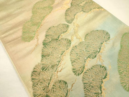 平和屋着物◎六通柄袋帯　枝松文　金糸　正絹　逸品　DABI3737ya