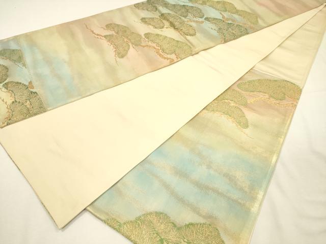 平和屋着物◎六通柄袋帯　枝松文　金糸　正絹　逸品　DABI3737ya