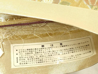 平和屋着物◎佐賀錦　六通柄袋帯　束ね熨斗雪輪花鳥文　金糸　正絹　逸品　DABI3745ya