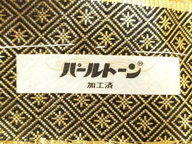 平和屋着物◎佐賀錦　全通柄袋帯　双鶴文　金糸　正絹　逸品　DABI3752ya