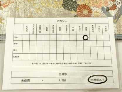 平和屋着物◎六通柄袋帯　唐織　草花文　金銀糸　正絹　逸品　DABI3755ya
