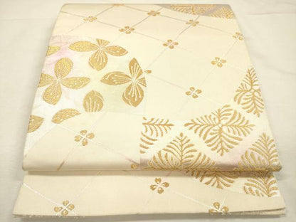 平和屋着物◎六通柄　本袋帯　花丸文　金糸　正絹　逸品　DABI3757ya