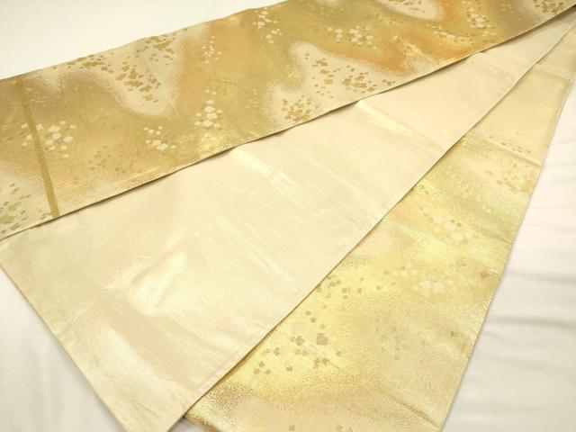 平和屋着物◎佐賀錦　六通柄袋帯　箔散らし　金糸　正絹　逸品　DABI3769ya