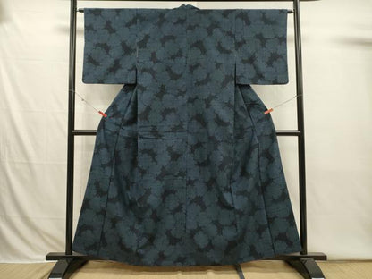 平和屋着物■結城紬　雪輪重ね　正絹　逸品　DABI3777ya