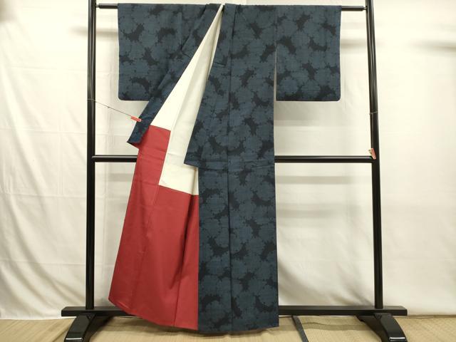 平和屋着物■結城紬　雪輪重ね　正絹　逸品　DABI3777ya