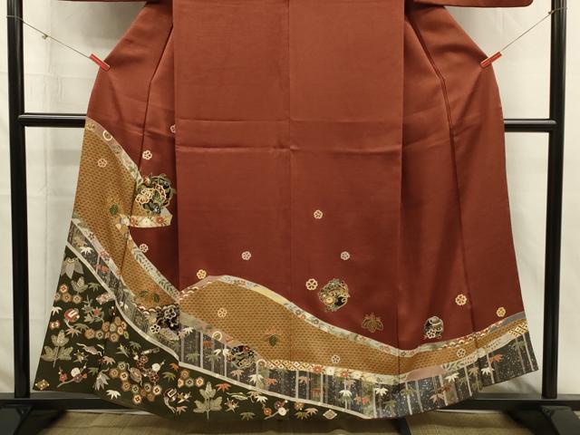 平和屋着物■訪問着　螺鈿　舞蝶花文　宝尽くし　金彩　正絹　逸品　DABI3780ya
