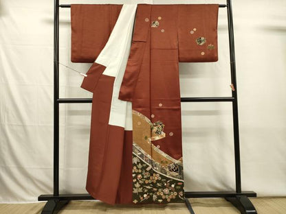 平和屋着物■訪問着　螺鈿　舞蝶花文　宝尽くし　金彩　正絹　逸品　DABI3780ya