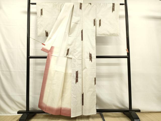 平和屋着物■本場白大島紬　竹花文　正絹　逸品　DABI3782ya