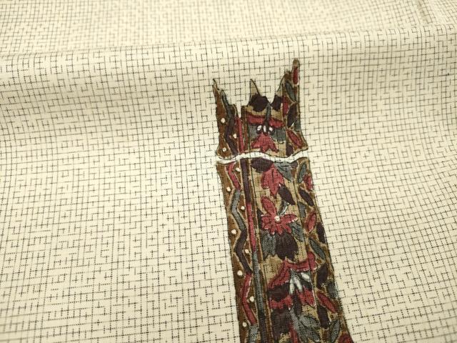 平和屋着物■本場白大島紬　竹花文　正絹　逸品　DABI3782ya
