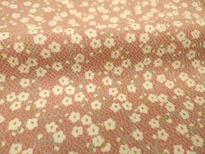 平和屋着物■上質な小紋　枝花文　鬼しぼ縮緬　正絹　逸品　DABI3792ya