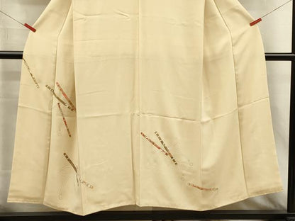 平和屋着物■豪華色留袖　花笛文　金糸　正絹　逸品　DABI3793ya