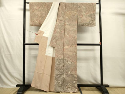 平和屋着物■訪問着　風景花松文　暈し染め　正絹　逸品　DABI3795ya