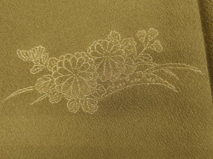 平和屋着物■豪華色留袖　花芝文　金糸　正絹　逸品　DABI3797ya