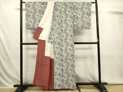平和屋着物■上質な小紋　地紙花文　正絹　逸品　DABI3799ya