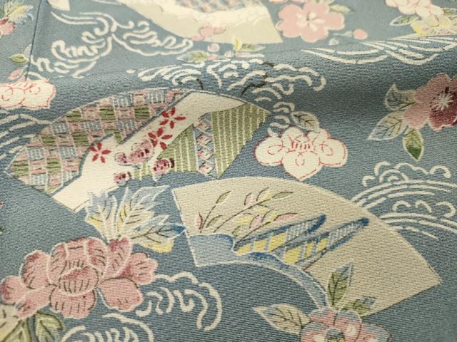 平和屋着物■上質な小紋　地紙花文　正絹　逸品　DABI3799ya