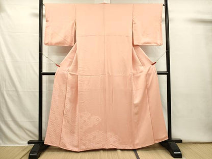 平和屋着物■色留訪問着　亀甲花文　一斤染色　正絹　逸品　DABI3803ya
