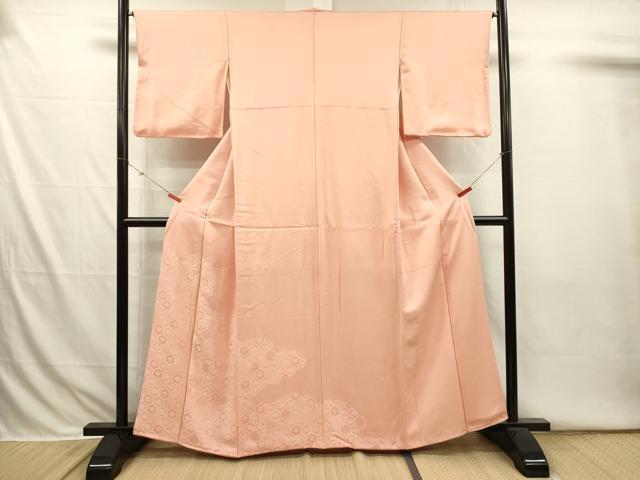 平和屋着物■色留訪問着　亀甲花文　一斤染色　正絹　逸品　DABI3803ya