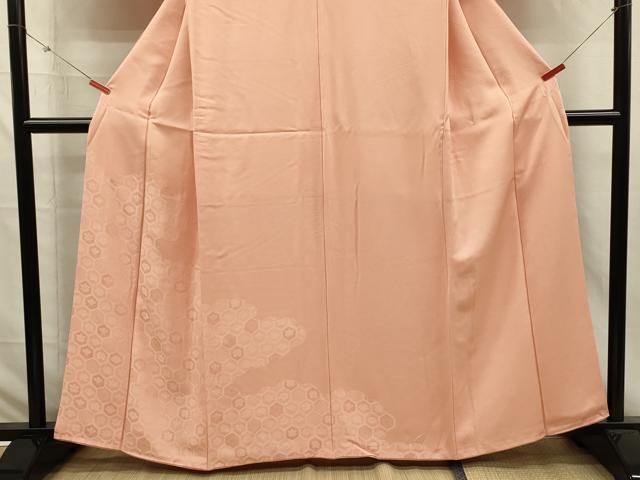 平和屋着物■色留訪問着　亀甲花文　一斤染色　正絹　逸品　DABI3803ya