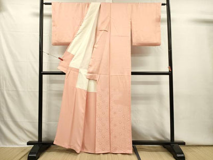平和屋着物■色留訪問着　亀甲花文　一斤染色　正絹　逸品　DABI3803ya