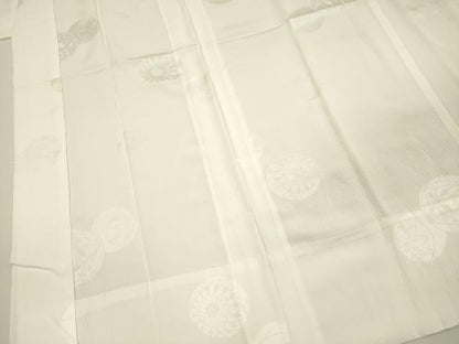 平和屋着物■長襦袢　無双仕立て　花毬地紋　正絹　逸品　DABI3805ya